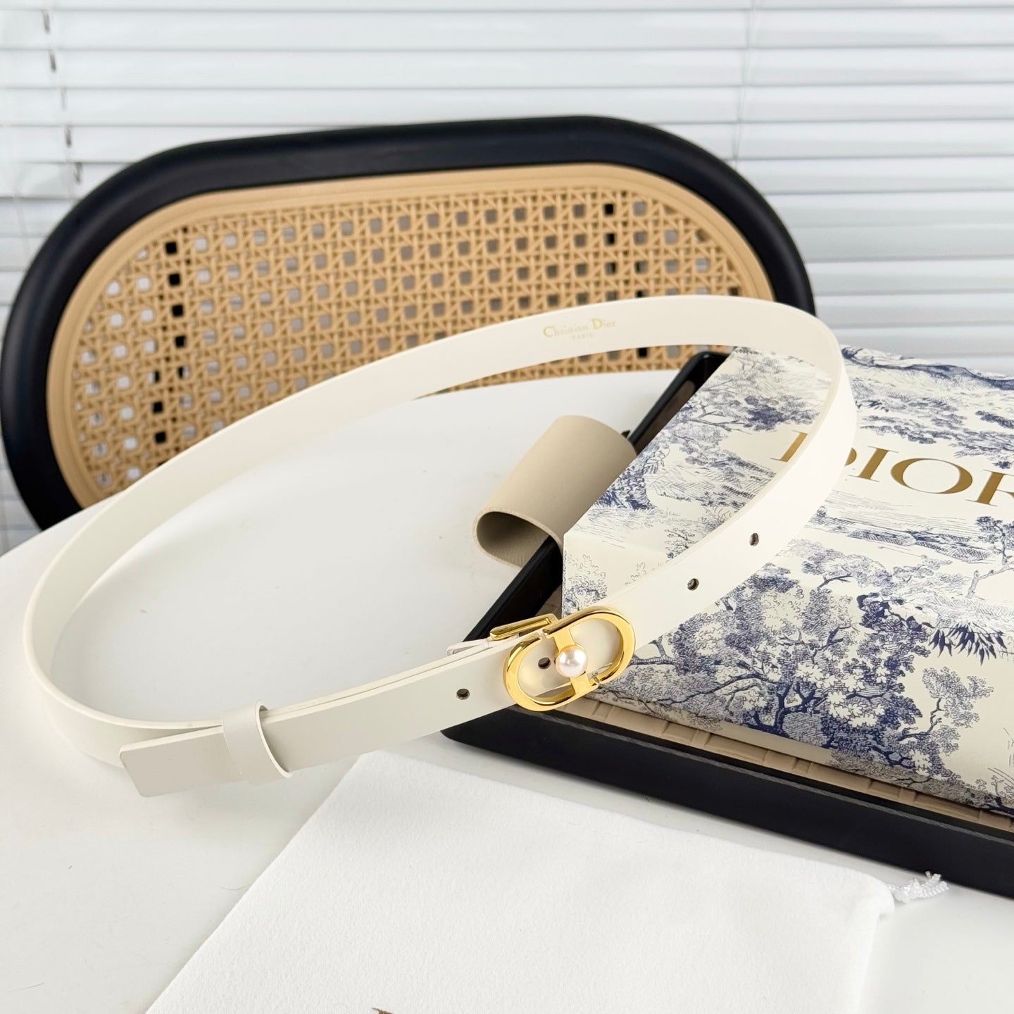 DIOR 25S BELT 20 MM IN WHITE CALFSKIN 564607 - 30