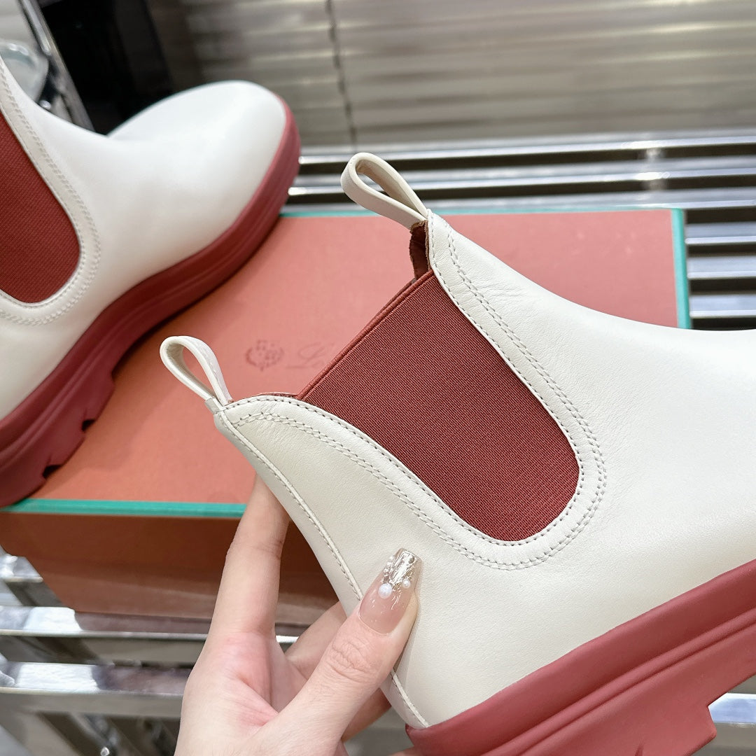 LP 23 LAKESIDE SHORT BOOTS WHITE CALFSKIN - 35