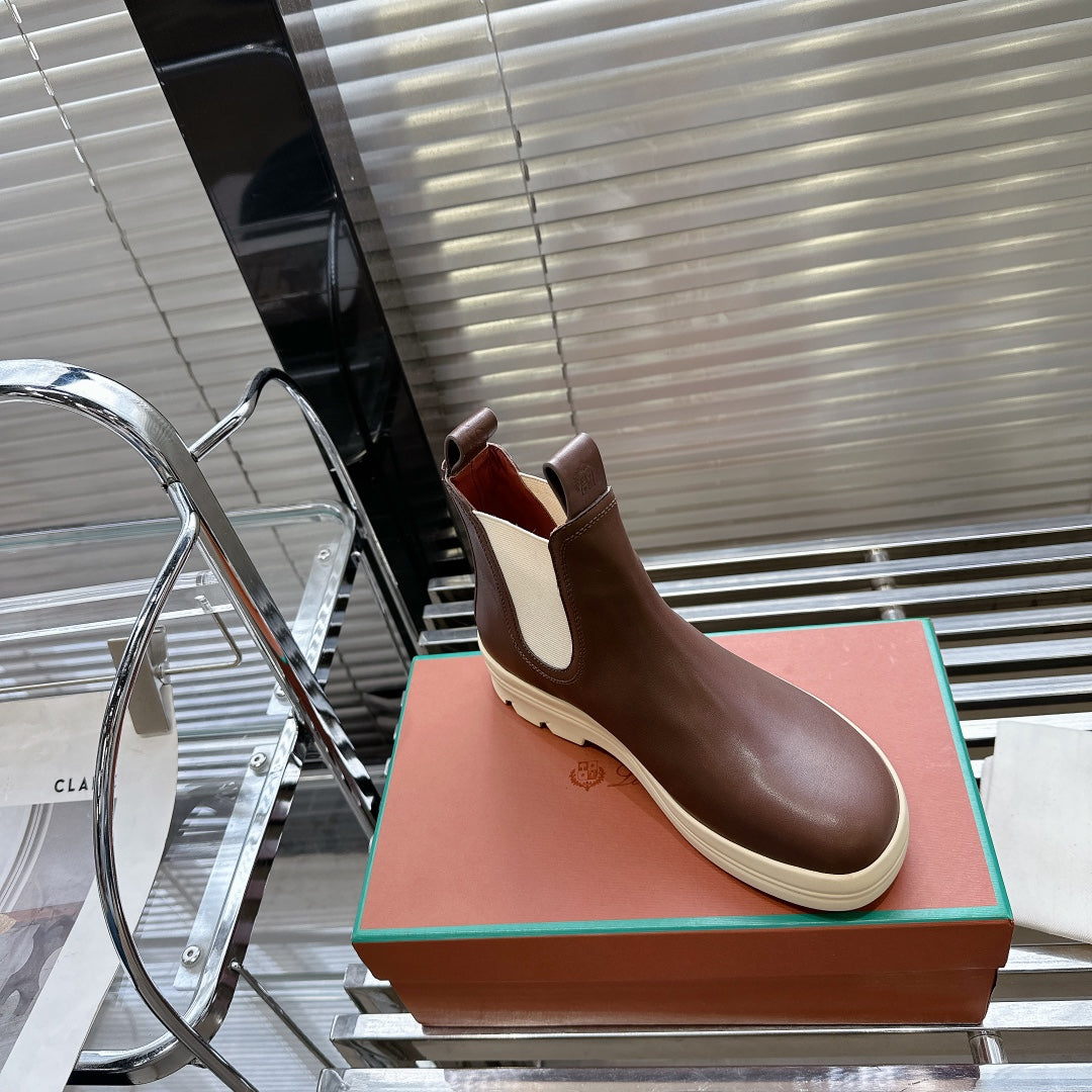 LP 23 LAKESIDE SHORT BOOTS CHOCOLATE CALFSKIN - 35