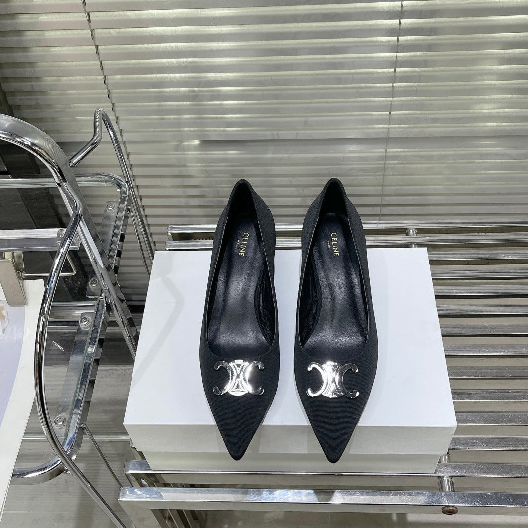 WOMEN'S HIGH HEELS BLACK CALFSKIN - 35