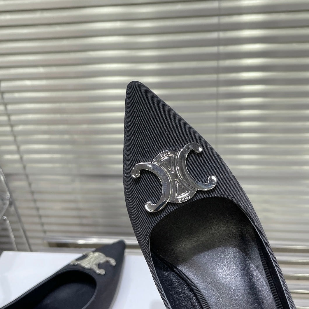 WOMEN'S HIGH HEELS BLACK CALFSKIN - 35