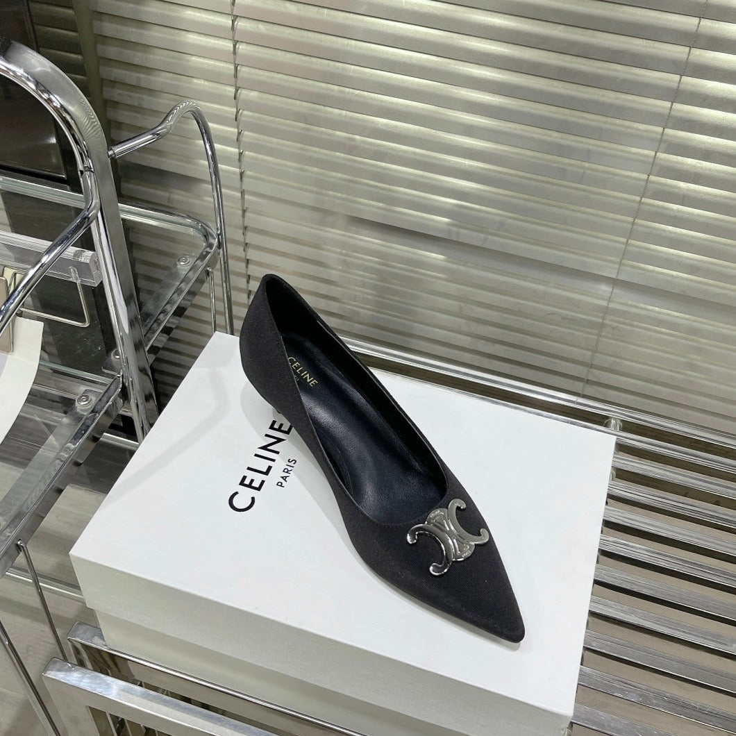 WOMEN'S HIGH HEELS BLACK CALFSKIN - 35