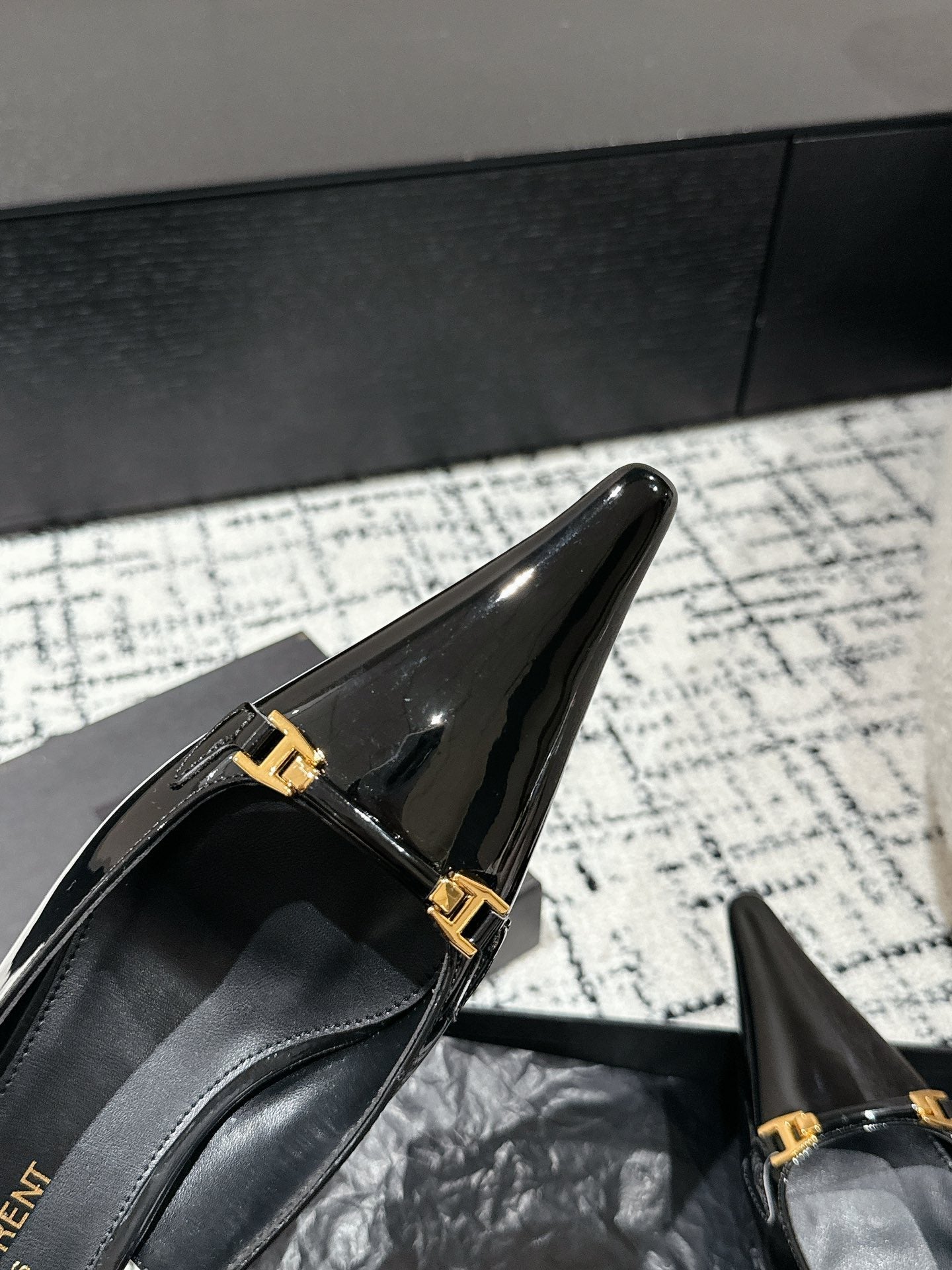SL CARINE SLINGBACKS PUMP 45 BLACK CALFSKIN - 35