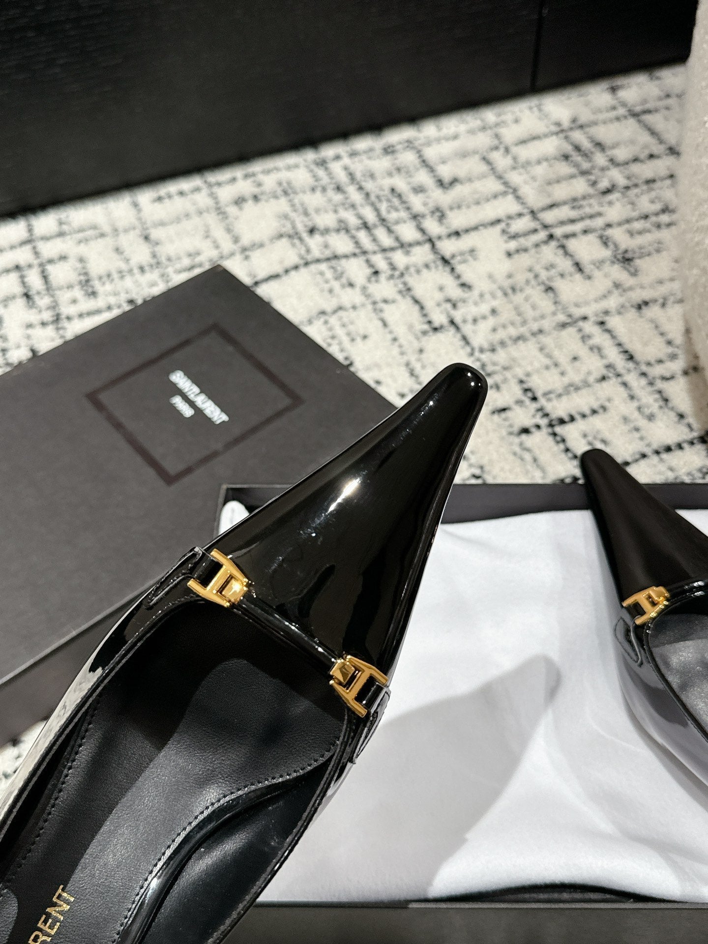 SL CARINE SLINGBACKS PUMP 45 BLACK CALFSKIN - 35