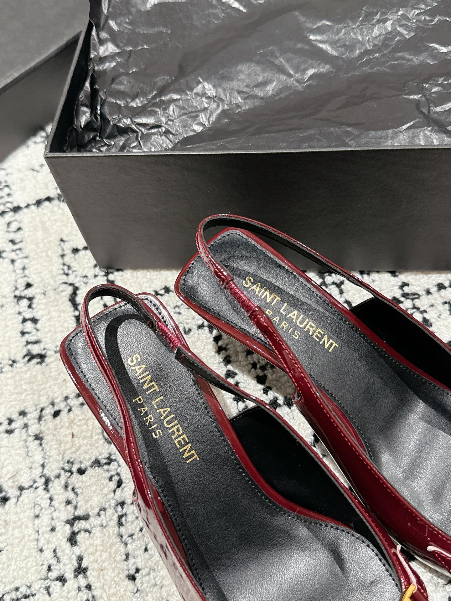 SL CARINE SLINGBACKS PUMP 45 BERRY CALFSKIN - 35