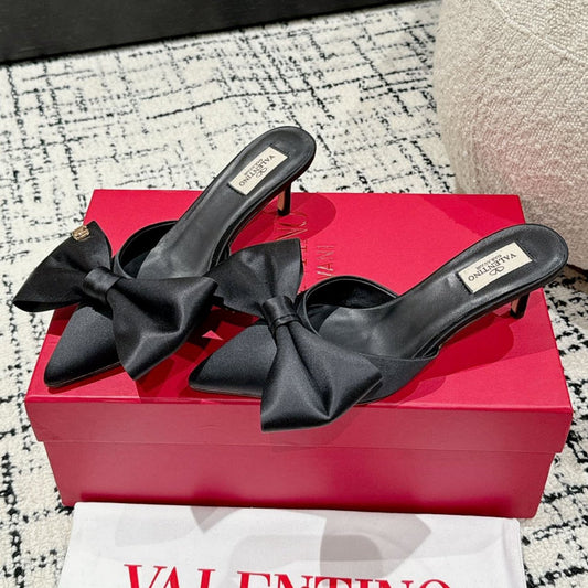 HIGH MULE IN BLACK SILK - 35