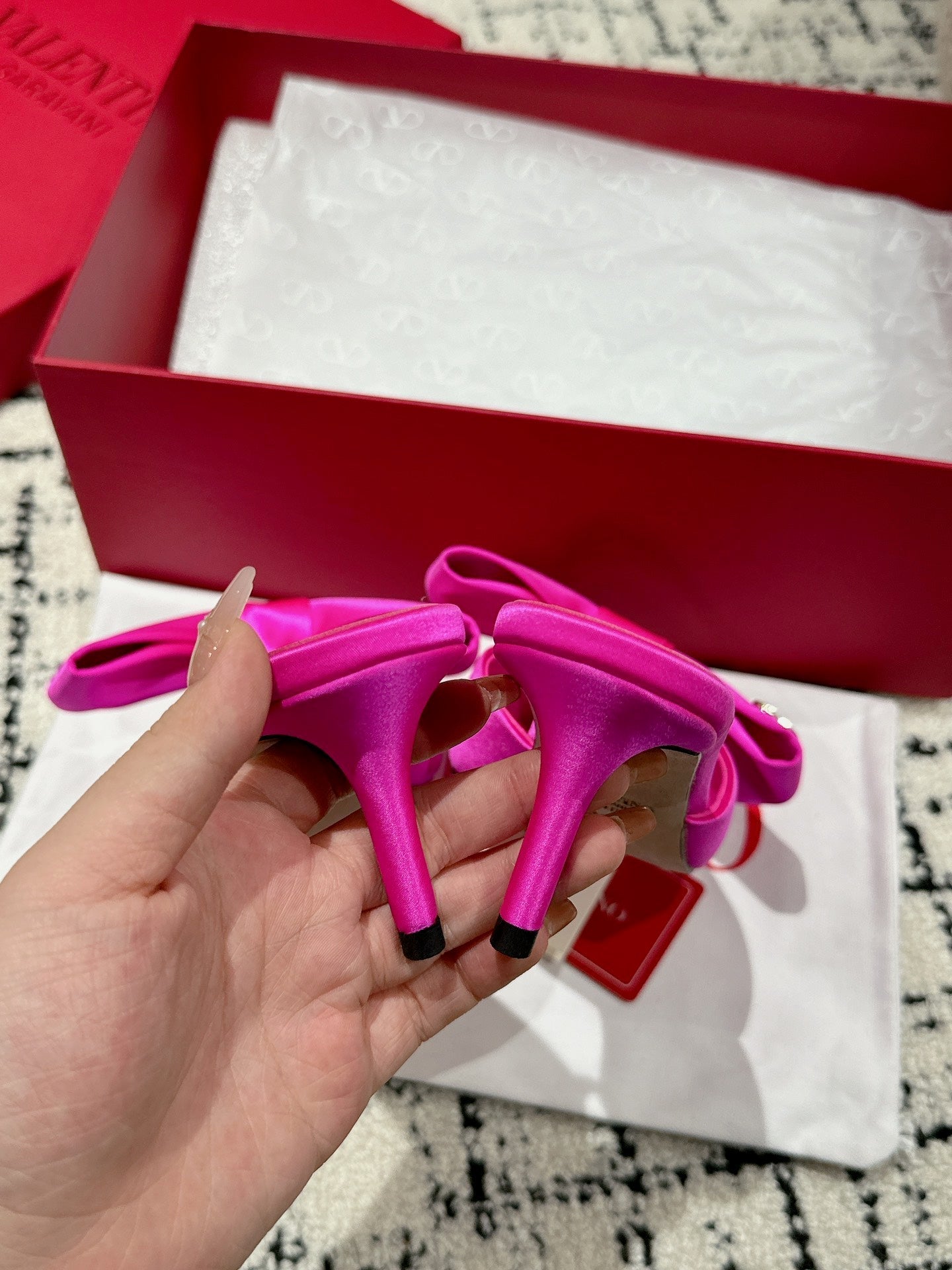 HIGH MULE IN BRIGHT PINK SILK - 35