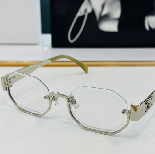 TRIOMPHE SEMI-RIMLESS SUNGLASS CL42118 IN METAL - Silver/Clear