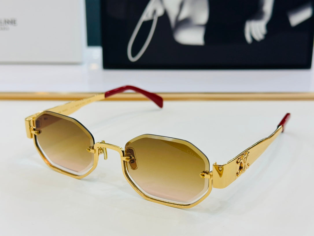 TRIOMPHE SEMI-RIMLESS SUNGLASS CL42118 IN METAL - Silver/Clear