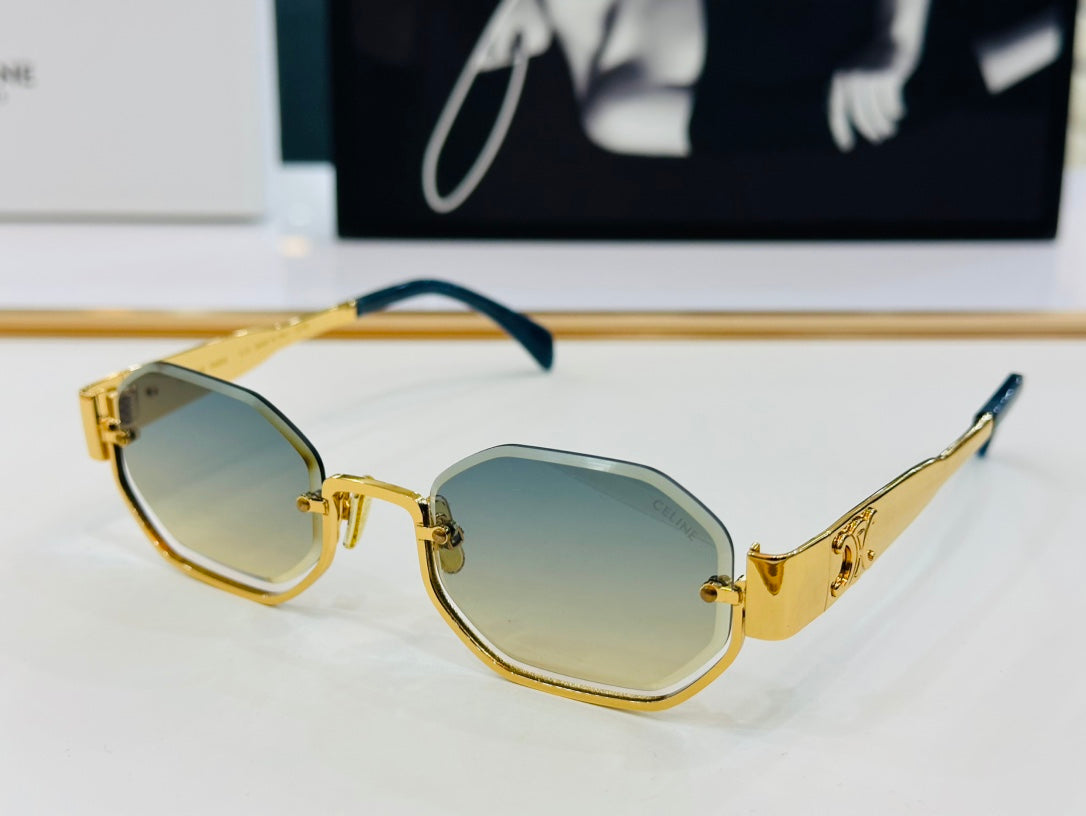 TRIOMPHE SEMI-RIMLESS SUNGLASS CL42118 IN METAL - Silver/Clear