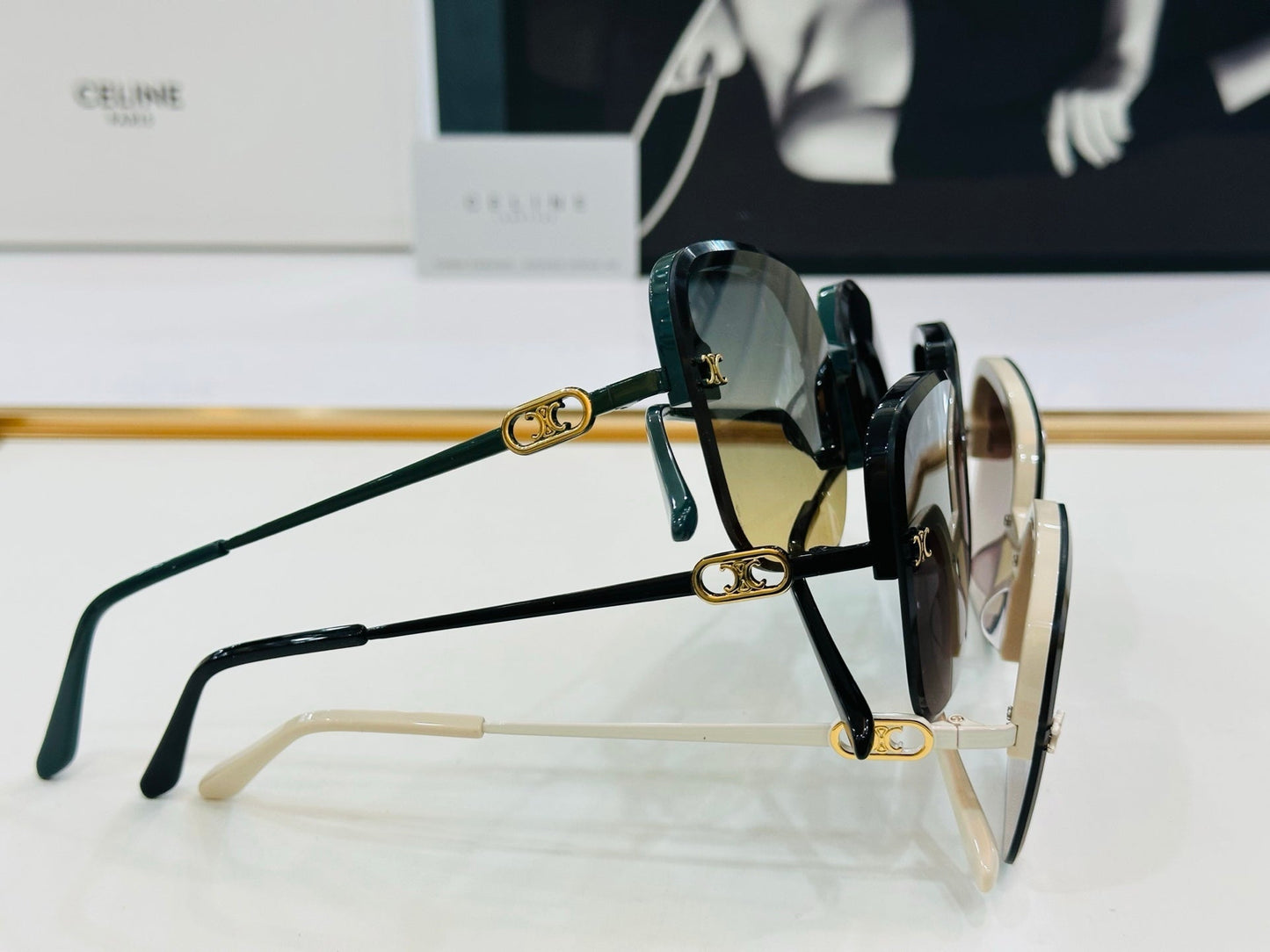 TRIOMPHE SQUARE SUNGLASS CL40251 IN METAL - Pink