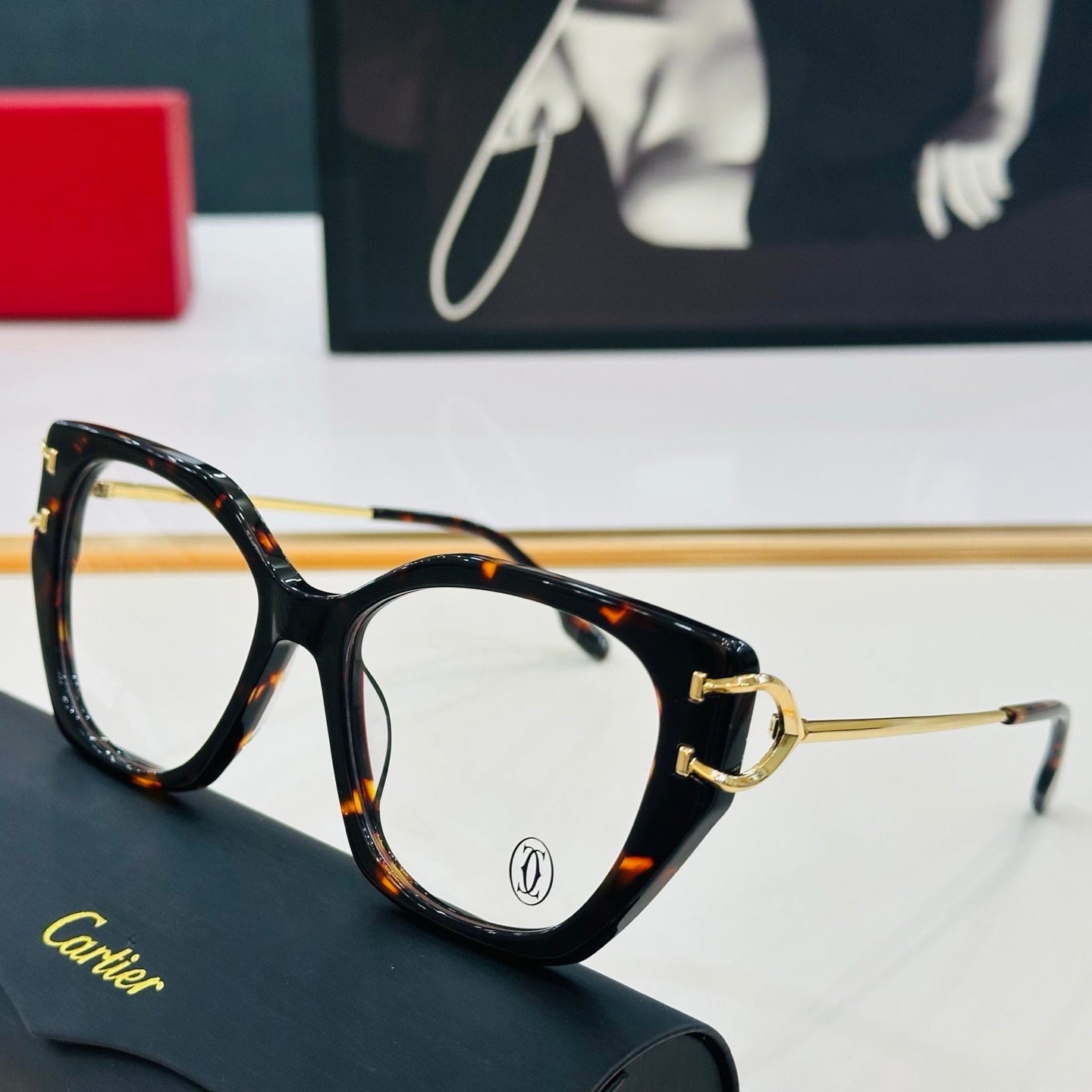 C DE BUTTERFLY FRAME SUNGLASSES 522660 IN ACETATE - Orange havana