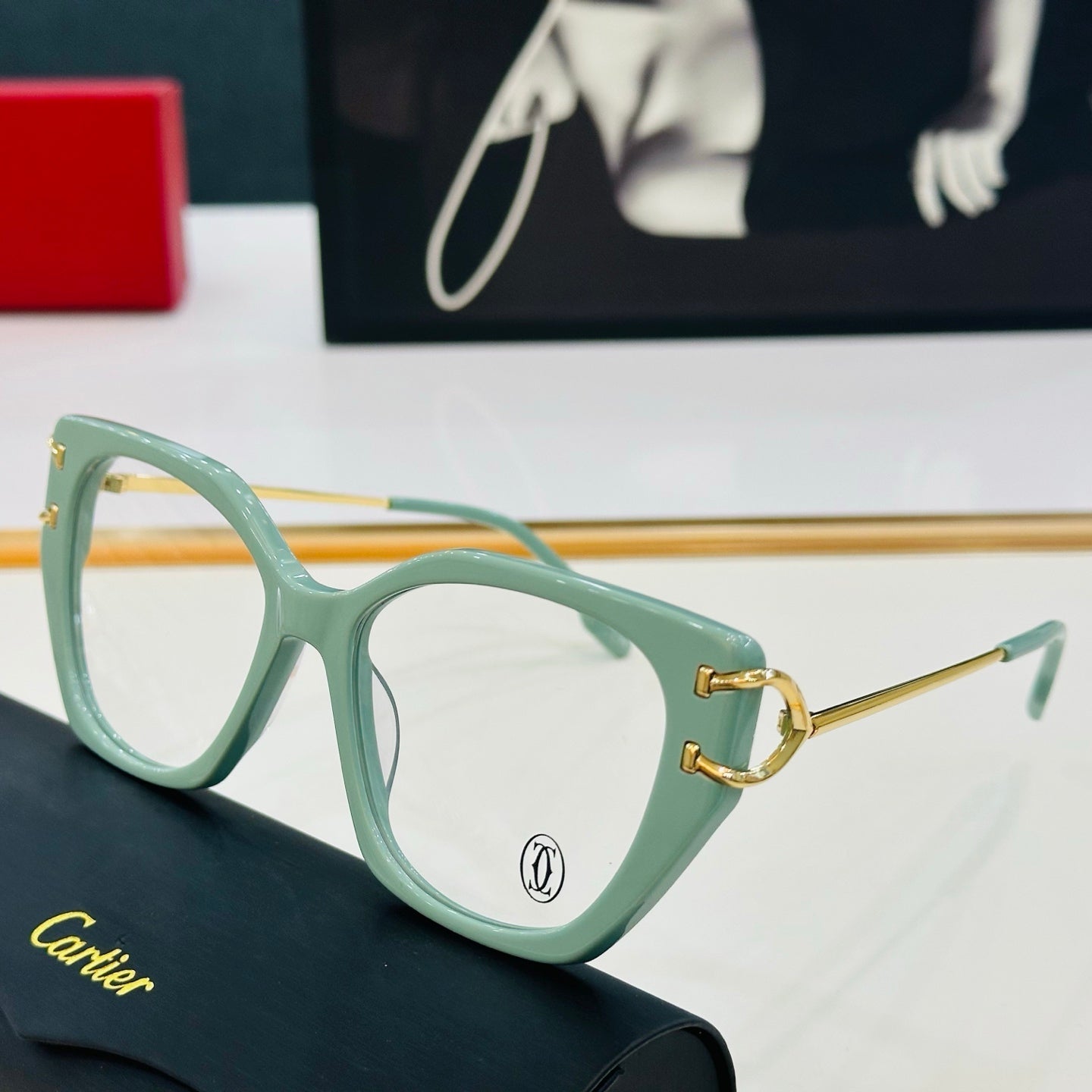 C DE BUTTERFLY FRAME SUNGLASSES 522660 IN ACETATE - Orange havana
