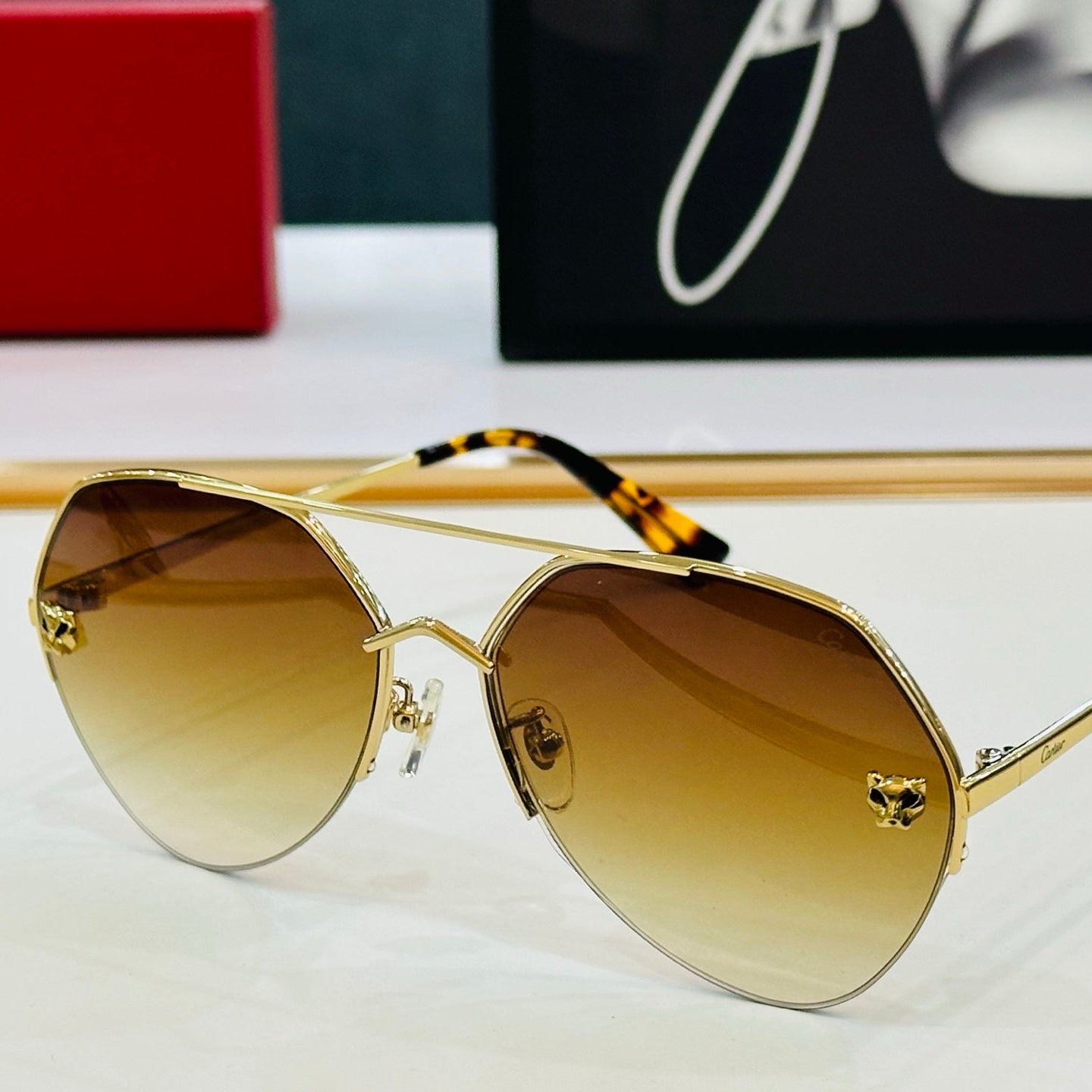 SIGNATURE C DE AVIATOR FRAME SUNGLASSES CT0355S IN METAL - Pink