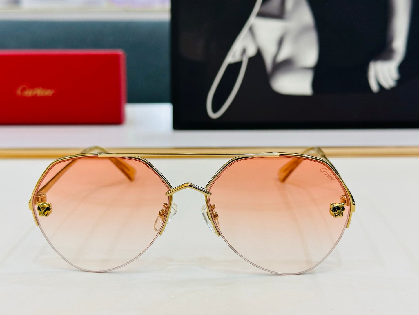 SIGNATURE C DE AVIATOR FRAME SUNGLASSES CT0355S IN METAL - Pink