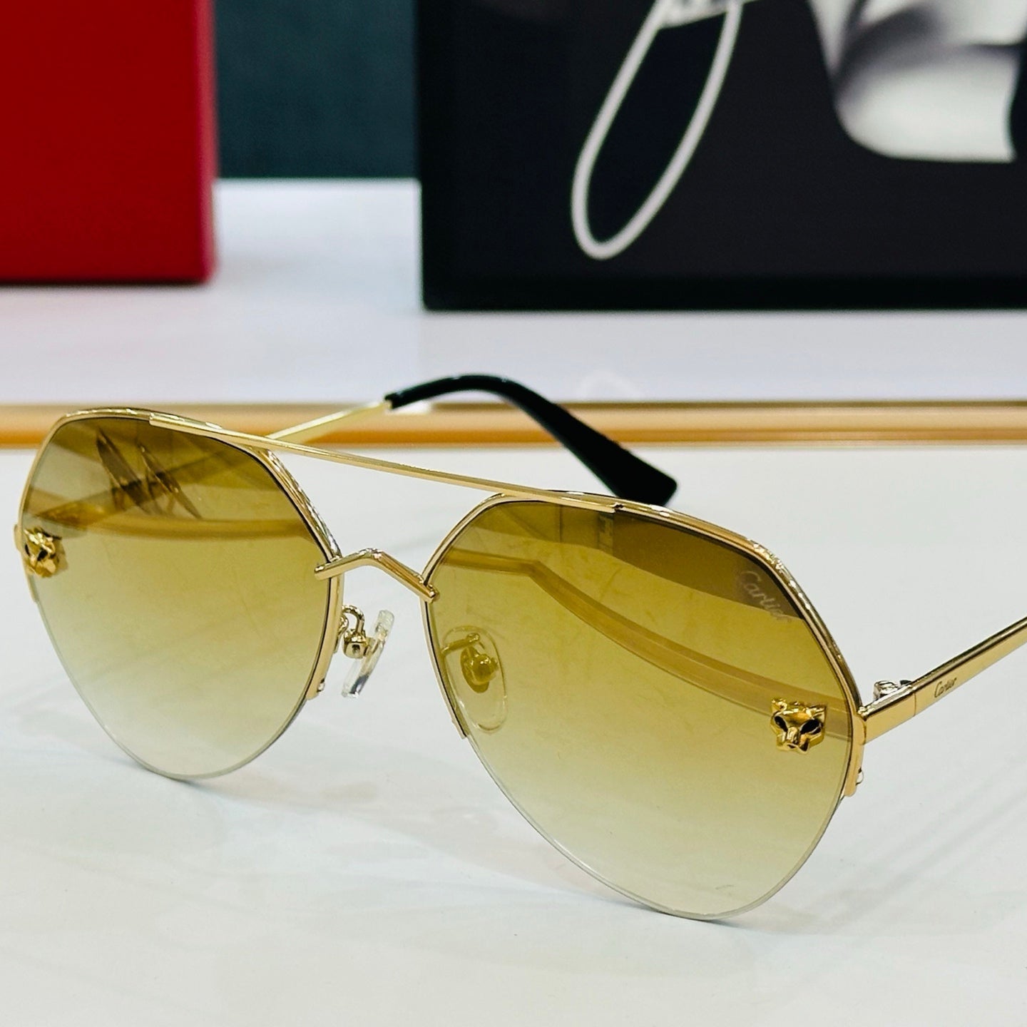 SIGNATURE C DE AVIATOR FRAME SUNGLASSES CT0355S IN METAL - Pink