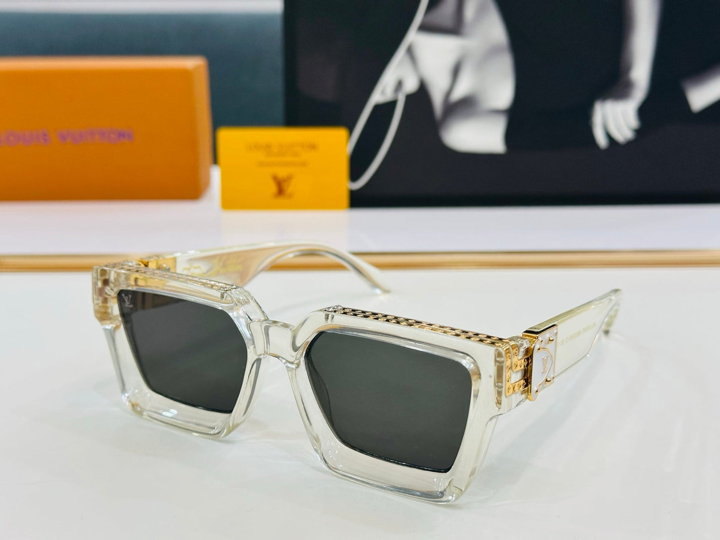 RECTANGLE SUNGLASSES 574800 IN ACETATE - Havana/Brown