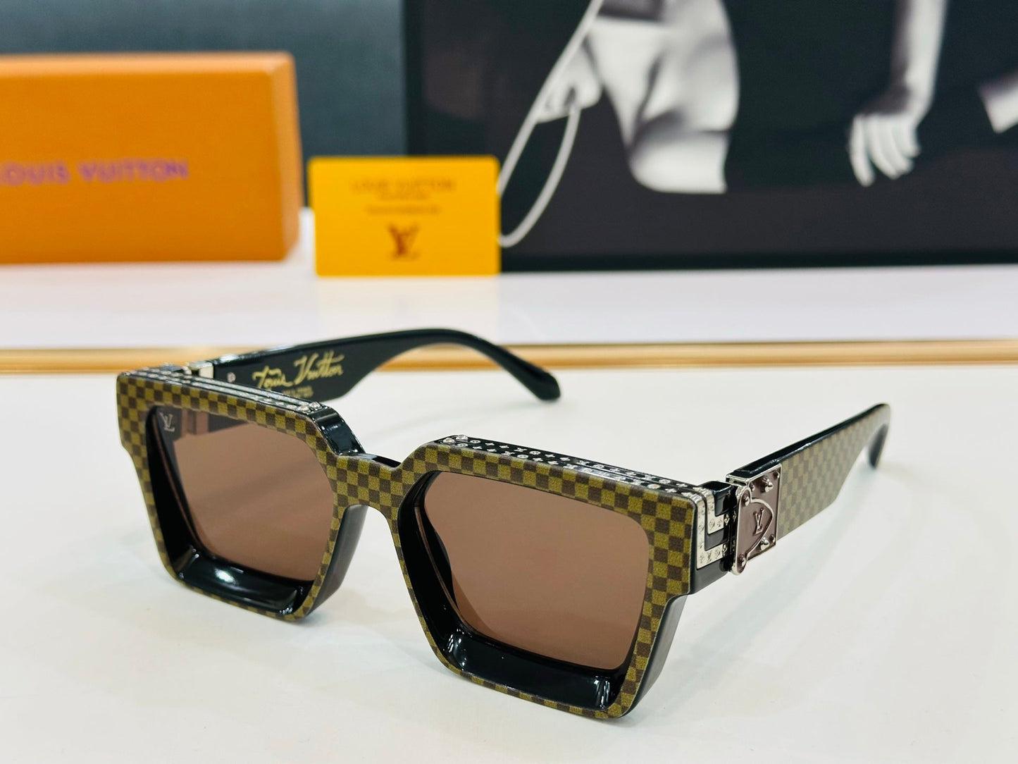 RECTANGLE SUNGLASSES 574802 IN ACETATE - Black/Blue