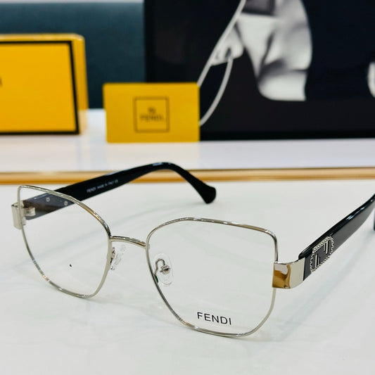 BAGUETTE SQUARE FRAME SUNGLASSES FE40051 IN METAL - Black/ silver
