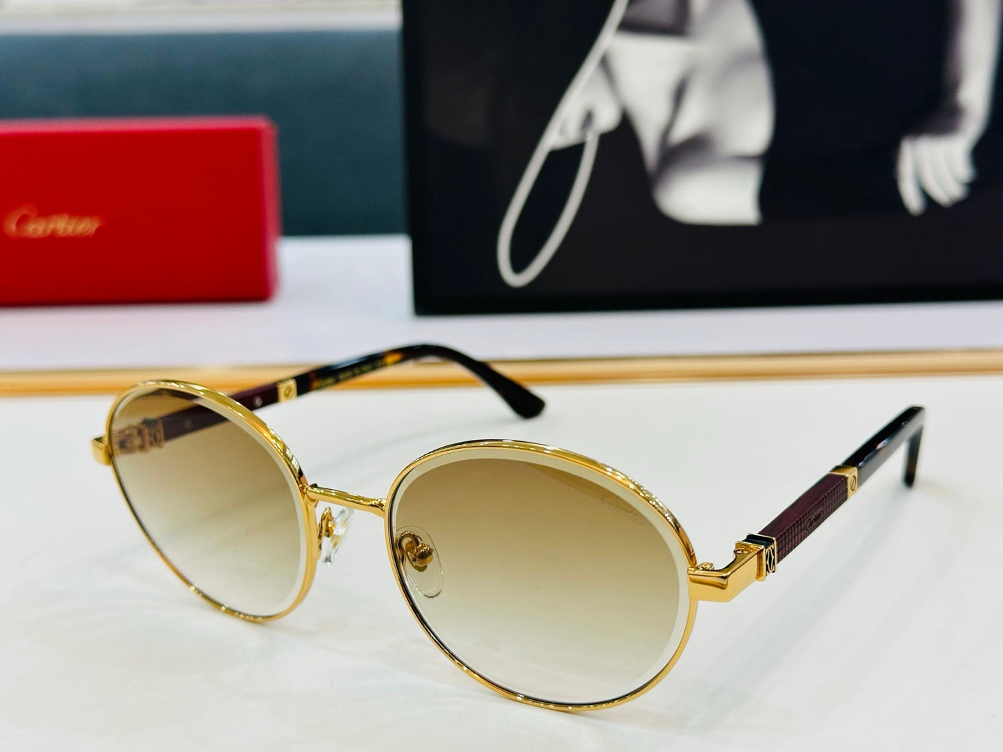 PREMIÈRE ROUND FRAME SUNGLASSES CT0490S IN METAL - Dark purple