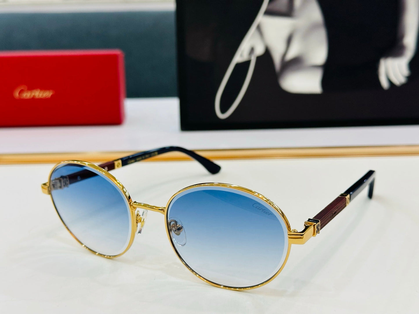 PREMIÈRE ROUND FRAME SUNGLASSES CT0490S IN METAL - Dark purple