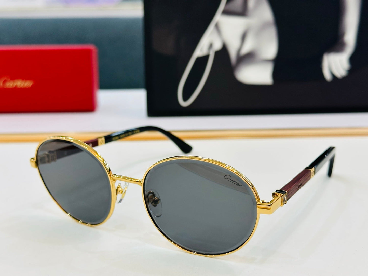 PREMIÈRE ROUND FRAME SUNGLASSES CT0490S IN METAL - Dark purple