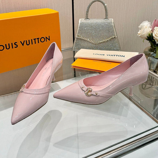 6AM HIGH HEELS 55 MM IN LIGHT PINK PATENT LAMBSKIN - 34
