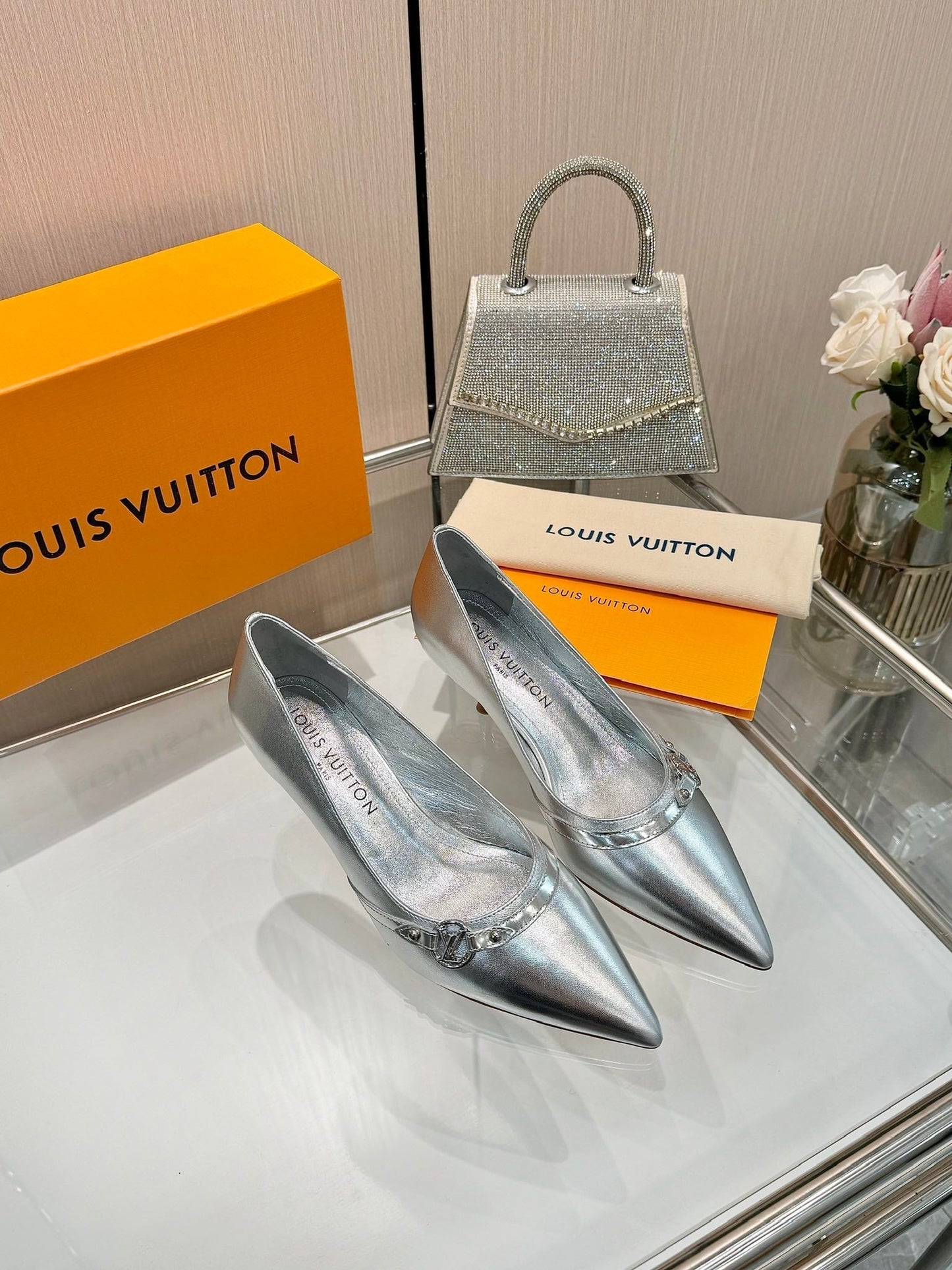 6AM HIGH HEELS 55 MM IN SILVER LAMBSKIN - 34