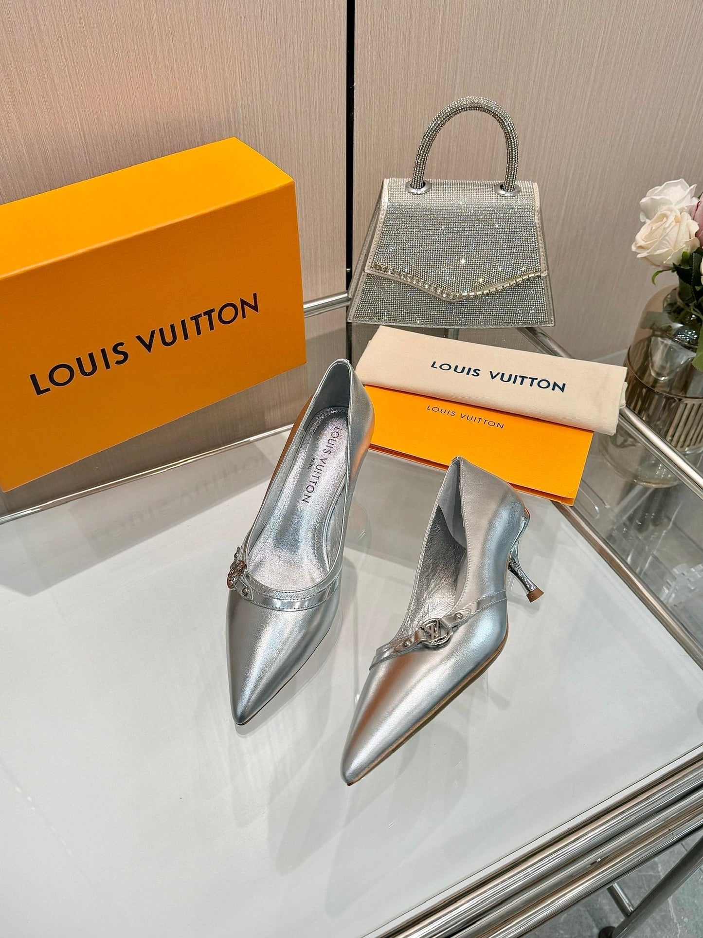 6AM HIGH HEELS 55 MM IN SILVER LAMBSKIN - 34