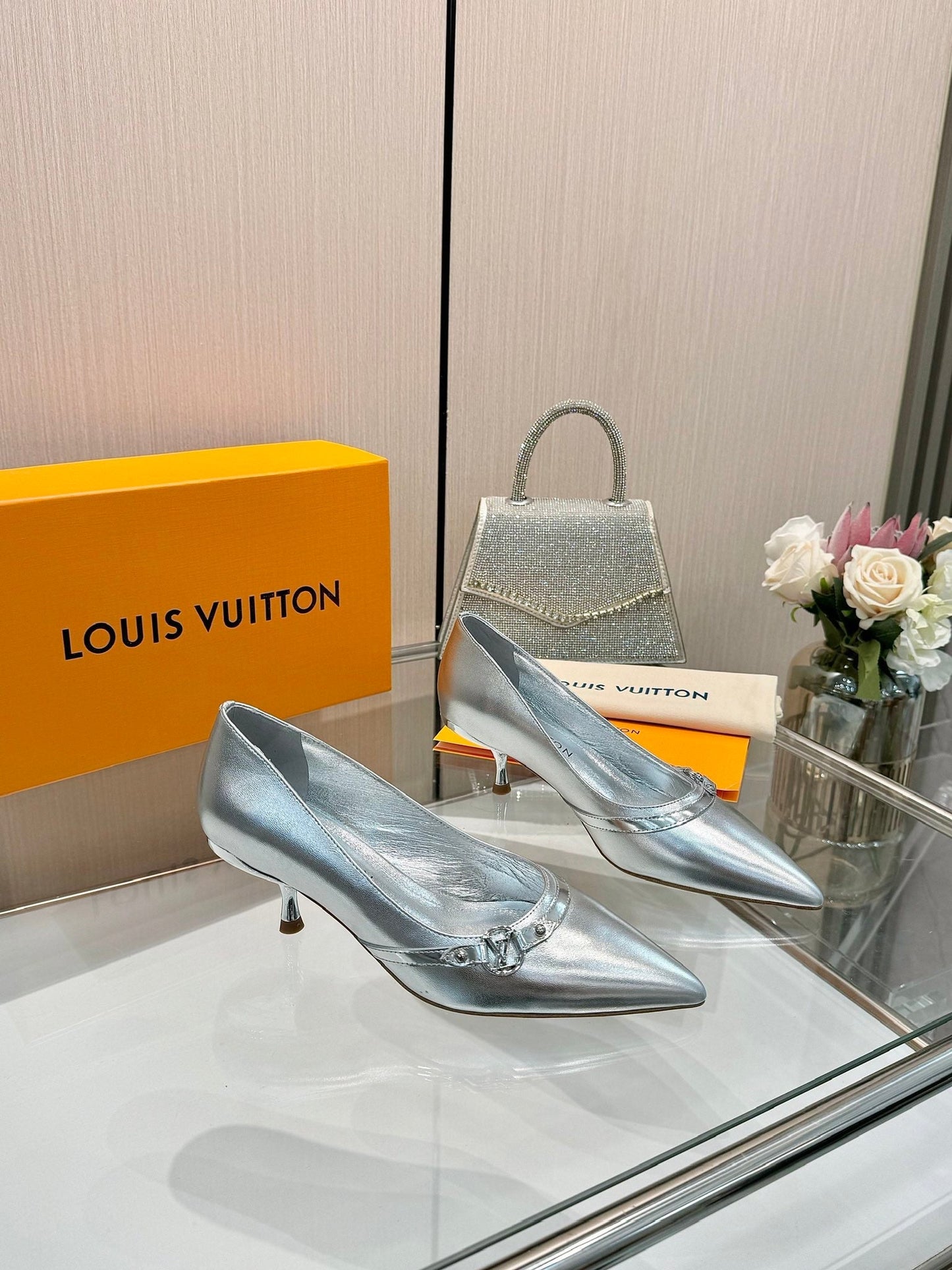 6AM HIGH HEELS 55 MM IN SILVER LAMBSKIN - 34