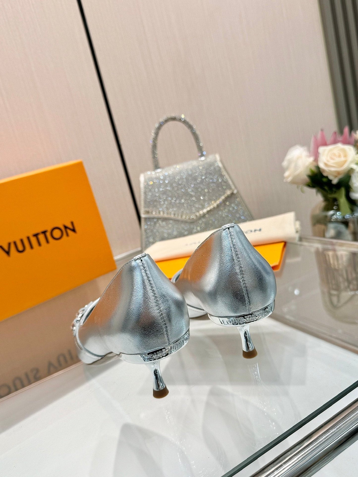 6AM HIGH HEELS 55 MM IN SILVER LAMBSKIN - 34