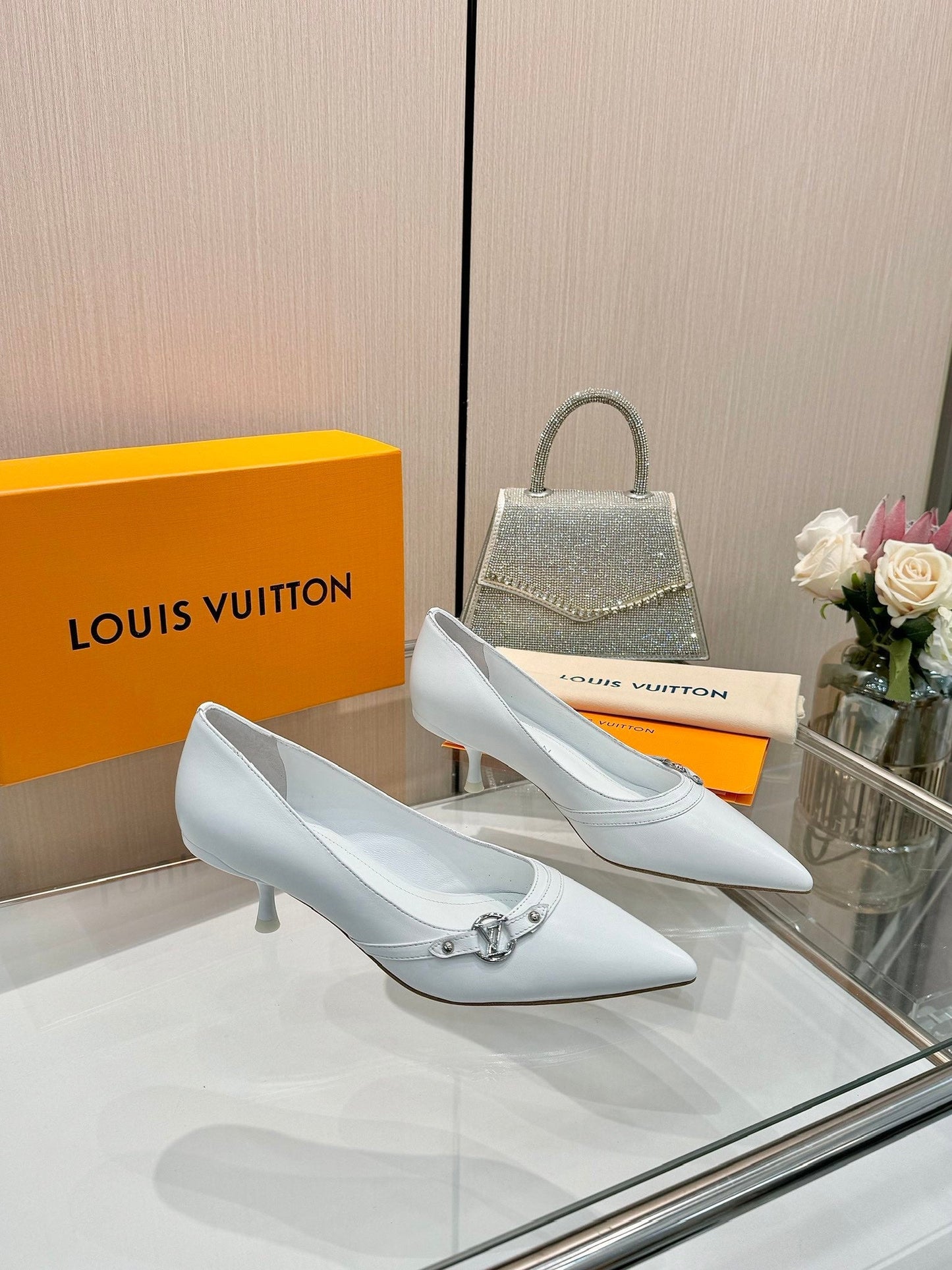 6AM HIGH HEELS 55 MM IN WHITE LAMBSKIN - 34