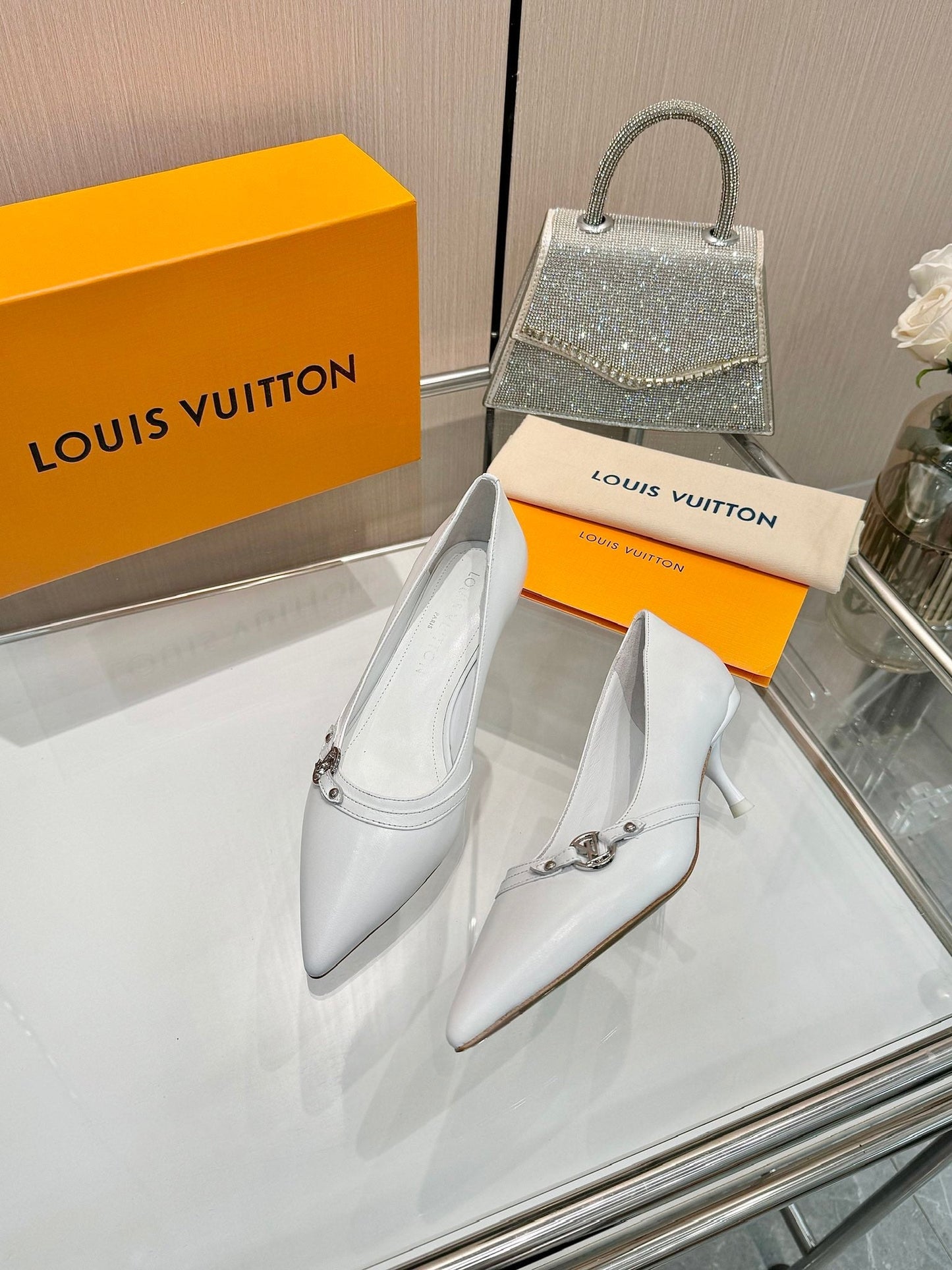 6AM HIGH HEELS 55 MM IN WHITE LAMBSKIN - 34