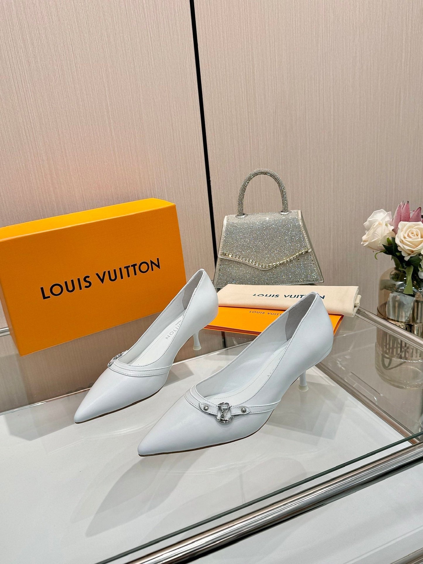 6AM HIGH HEELS 55 MM IN WHITE LAMBSKIN - 34