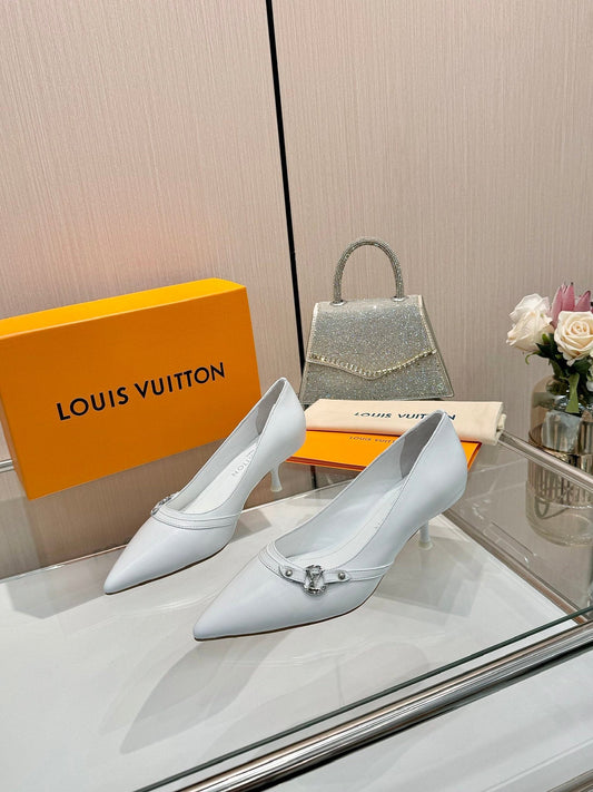 6AM HIGH HEELS 55 MM IN WHITE LAMBSKIN - 34