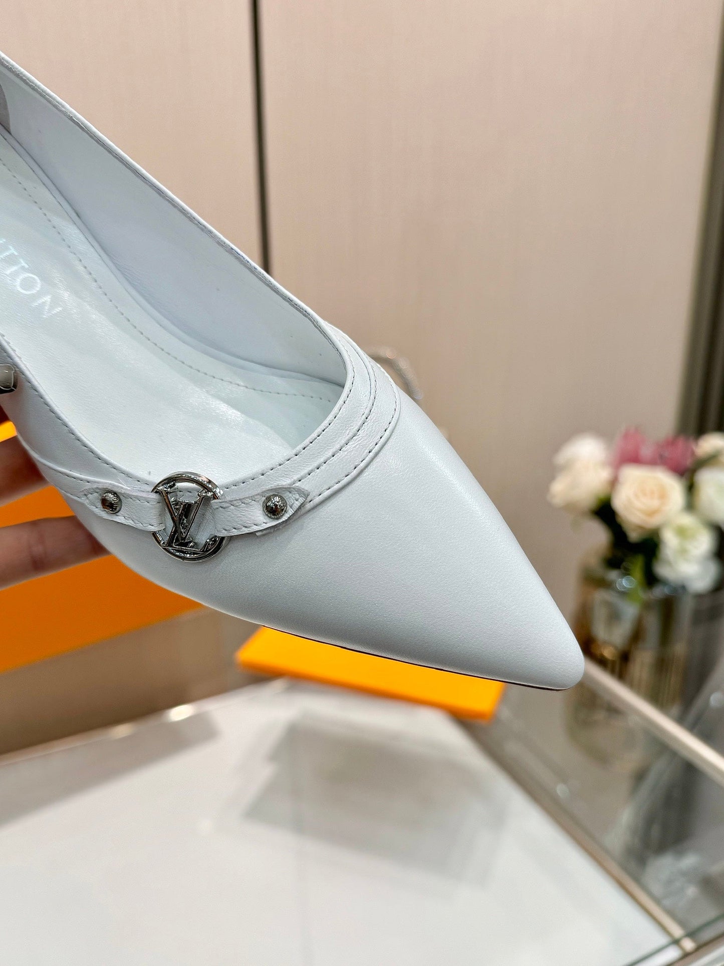 6AM HIGH HEELS 55 MM IN WHITE LAMBSKIN - 34
