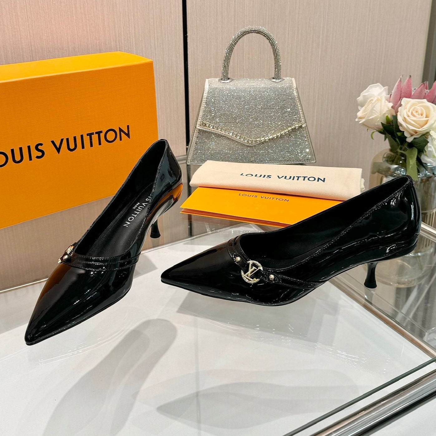 6AM HIGH HEELS 55 MM IN BLACK PATENT LAMBSKIN - 34