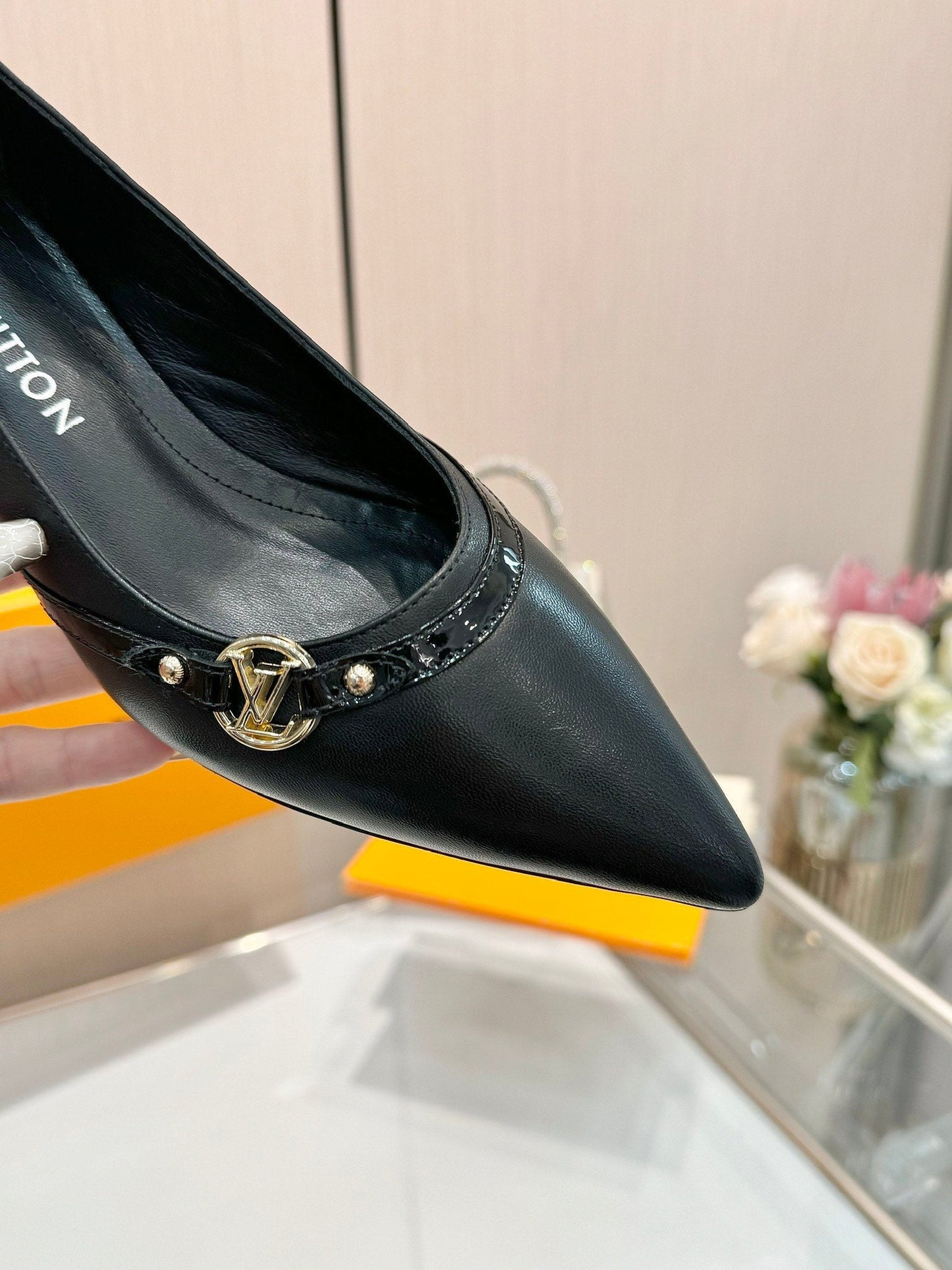 6AM HIGH HEELS 55 MM IN BLACK LAMBSKIN - 34