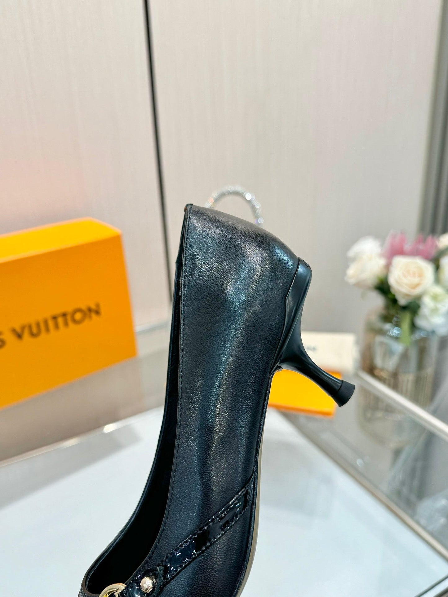 6AM HIGH HEELS 55 MM IN BLACK LAMBSKIN - 34