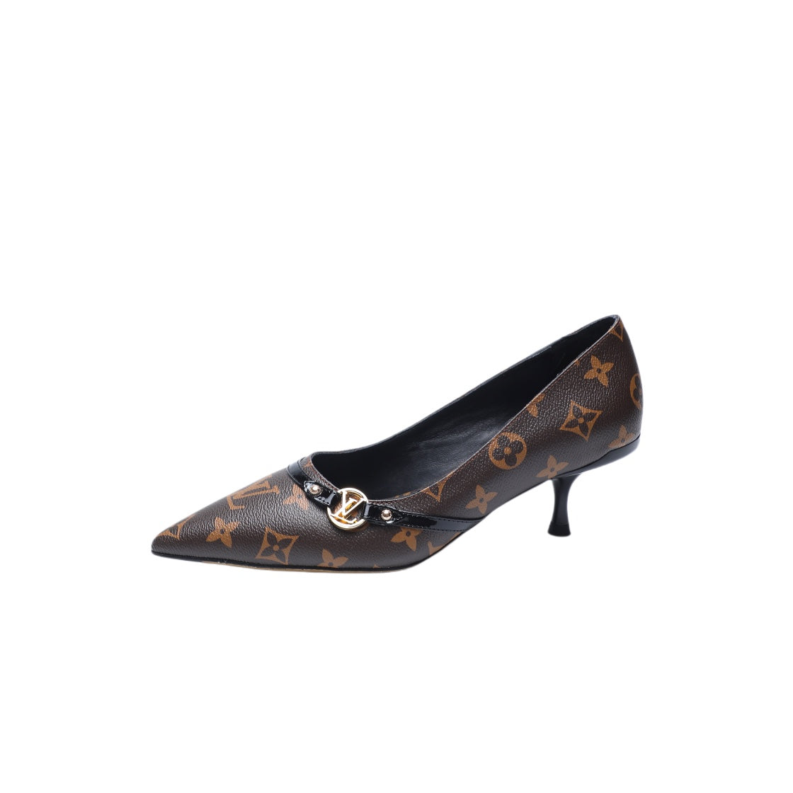 6AM HIGH HEELS 55 MM IN CHOCOLATE BROWN MONOGRAM LAMBSKIN - 34