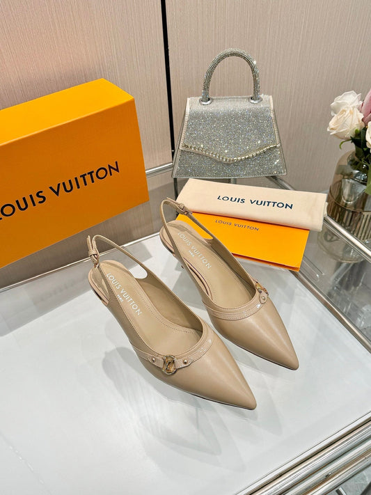 6AM SLINGBACK HIGH HEELS 55 MM IN TAN BEIGE LAMBSKIN - 34