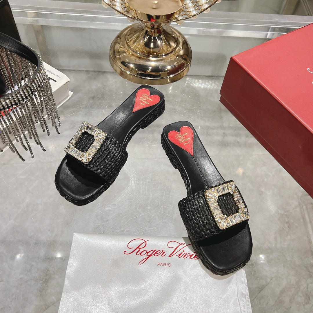 ESPADRILLES MULES IN BLACK RAFFIA - 35
