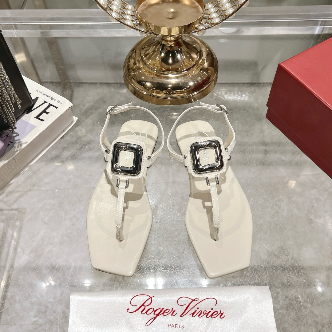 VIV' BY THE SEA SANDALS IN WHITE CALFSKIN - 35