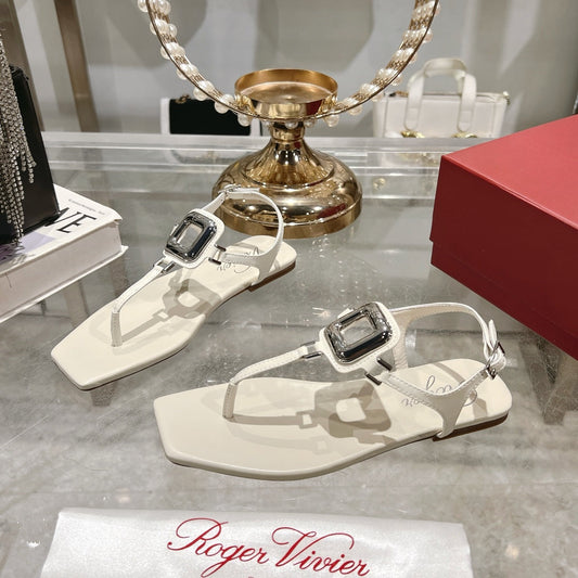 VIV' BY THE SEA SANDALS IN WHITE CALFSKIN - 35