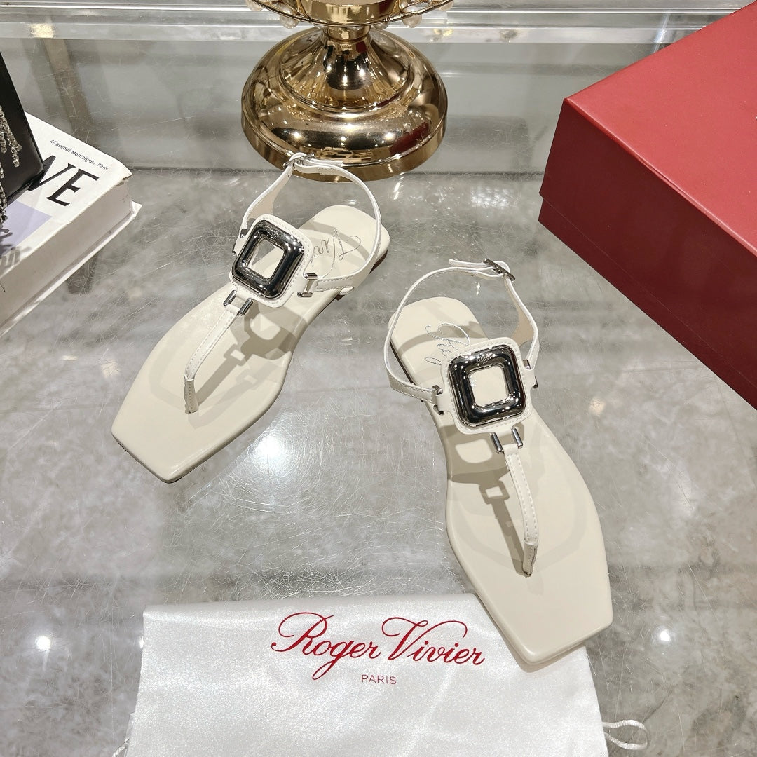 VIV' BY THE SEA SANDALS IN WHITE CALFSKIN - 35