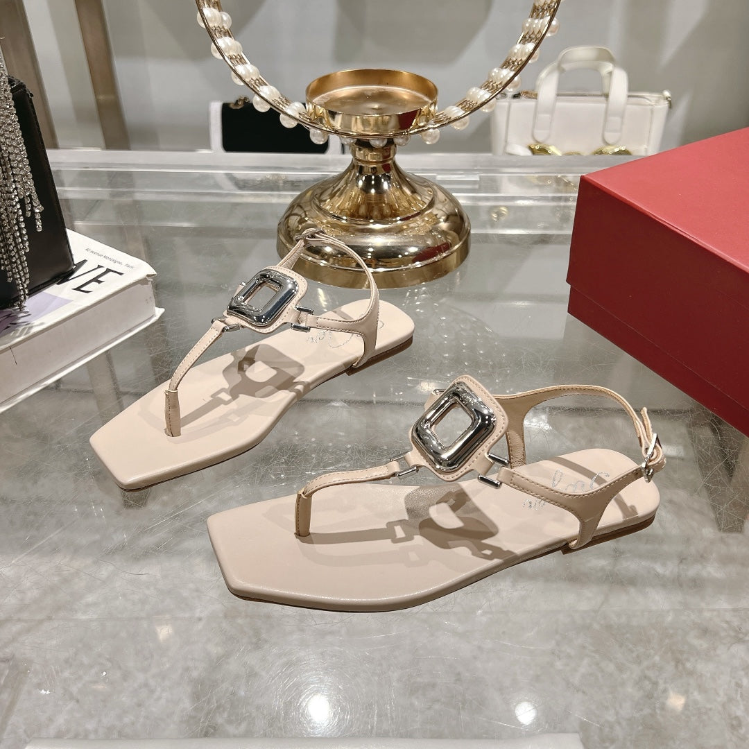 VIV' BY THE SEA SANDALS IN BEIGE CALFSKIN - 35