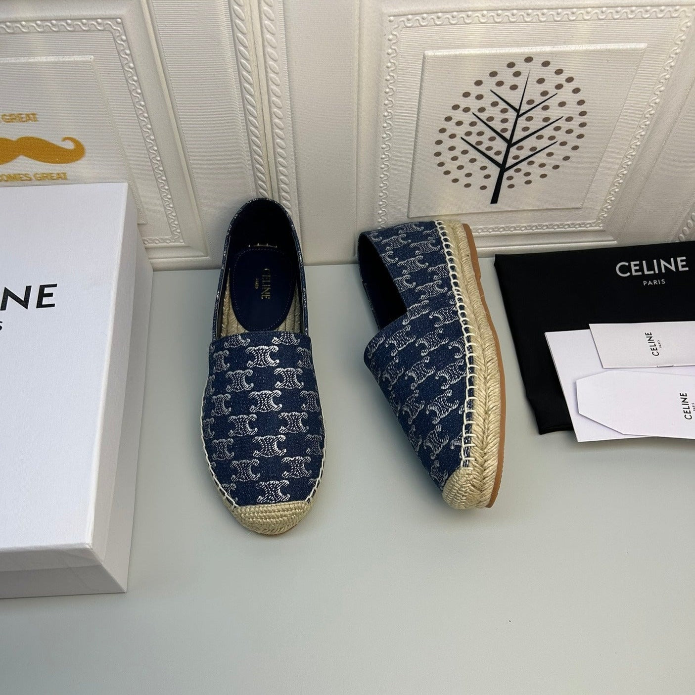 NEW FLAT FISHERMAN SHOES NAVY BLUE COTTON CANVAS - 35