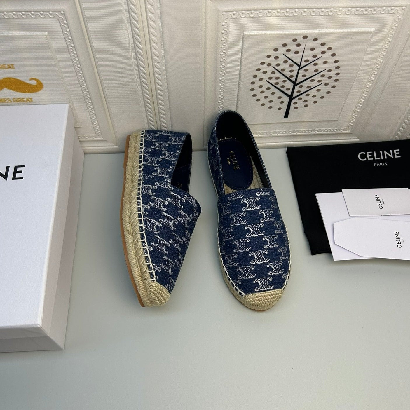 NEW FLAT FISHERMAN SHOES NAVY BLUE COTTON CANVAS - 35