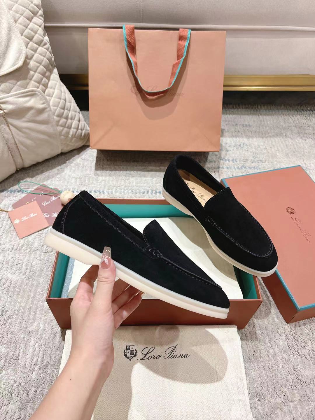 LP LOAFERS 25S IN BLACK SUEDE - 35