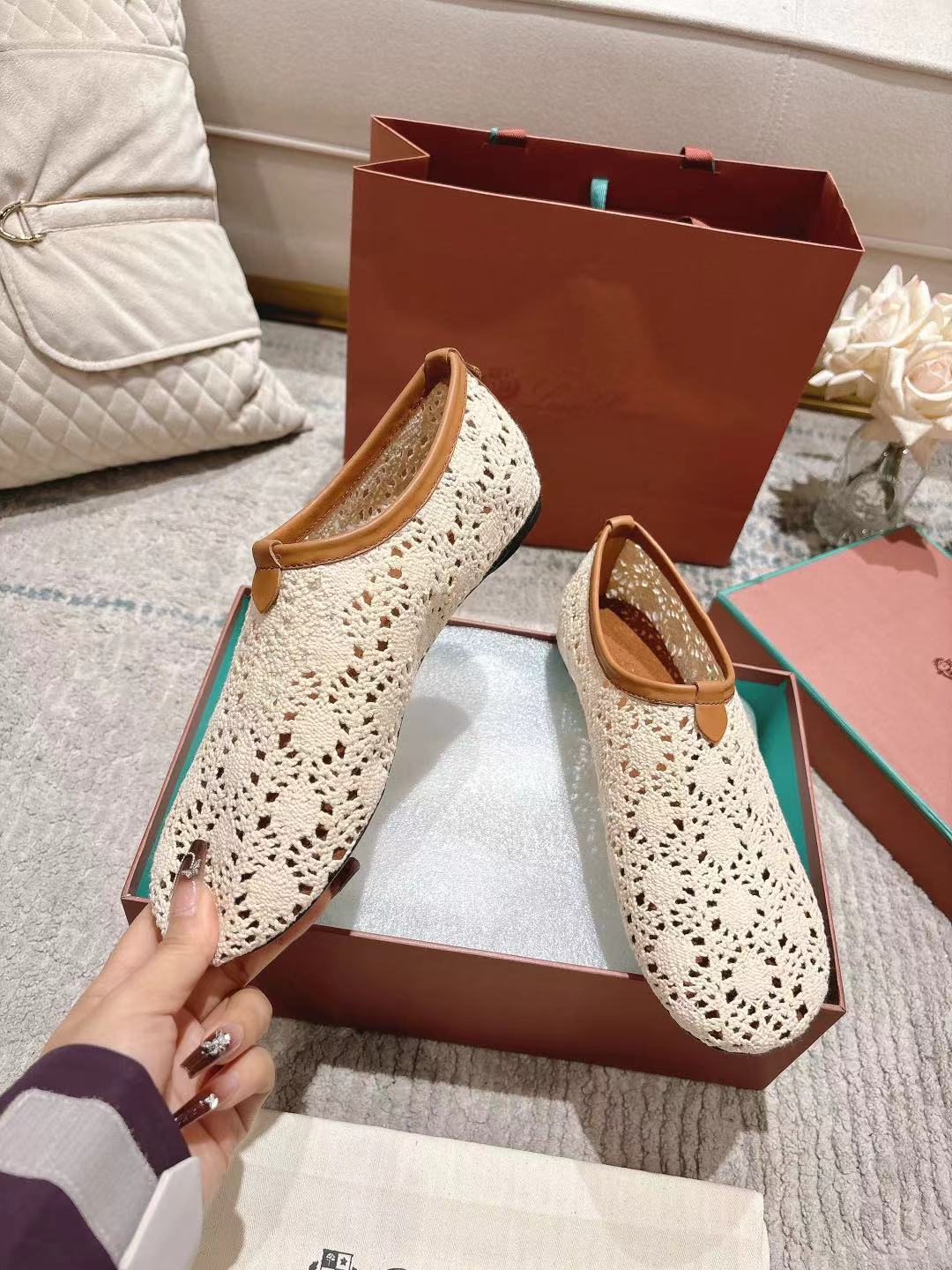 FLAT SHOES 25 IN WHITE MESH FABRIC - 35